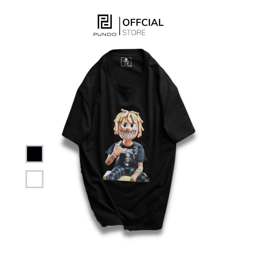 Áo thun nam cổ tròn tay ngắn , vải cotton cao cấp ,2 màu trắng đen size đến 85kg PUNDO ATPD50