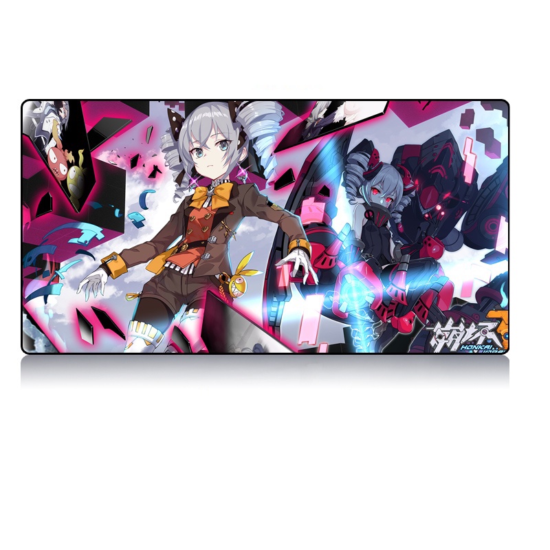 Tấm lót chuột bàn phím máy tính size lớn in anime Bronya Yae Sakura Collapse Gakuen