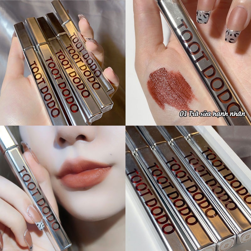 Son kem vỏ bạc TOOT DODO, son nội địa trung vỏ đỏ 5 màu hot trend mịn lì mọng môi T801
