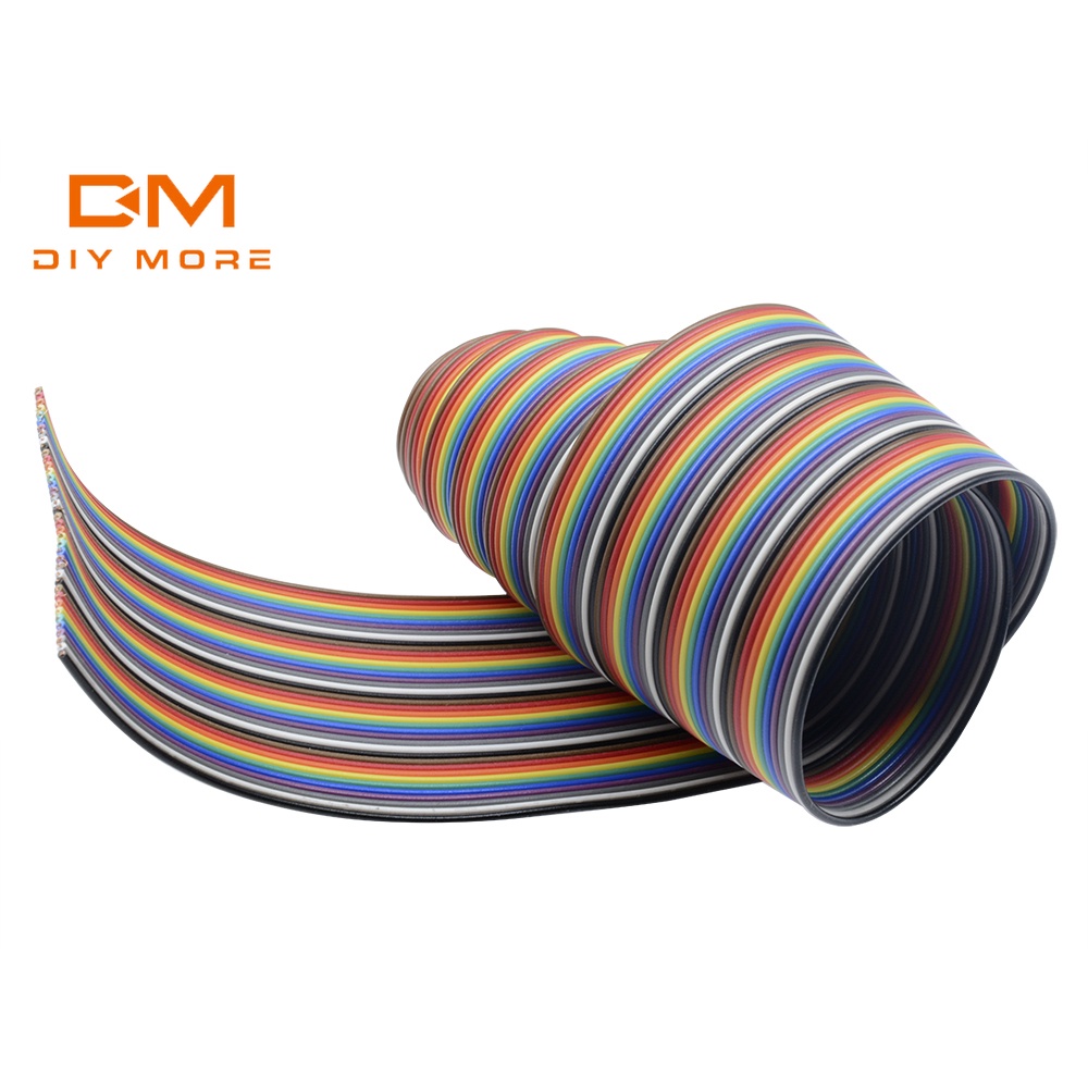 DIYMORE Dây cáp ruy băng màu cầu vồng 1m 3.3ft 40 chân