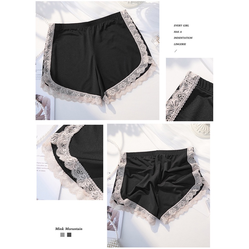 Quần đùi cotton mặc trong váy phối ren mềm mại thoáng mát