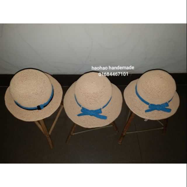 Combo mũ sợi cọ mẹ và con 650k