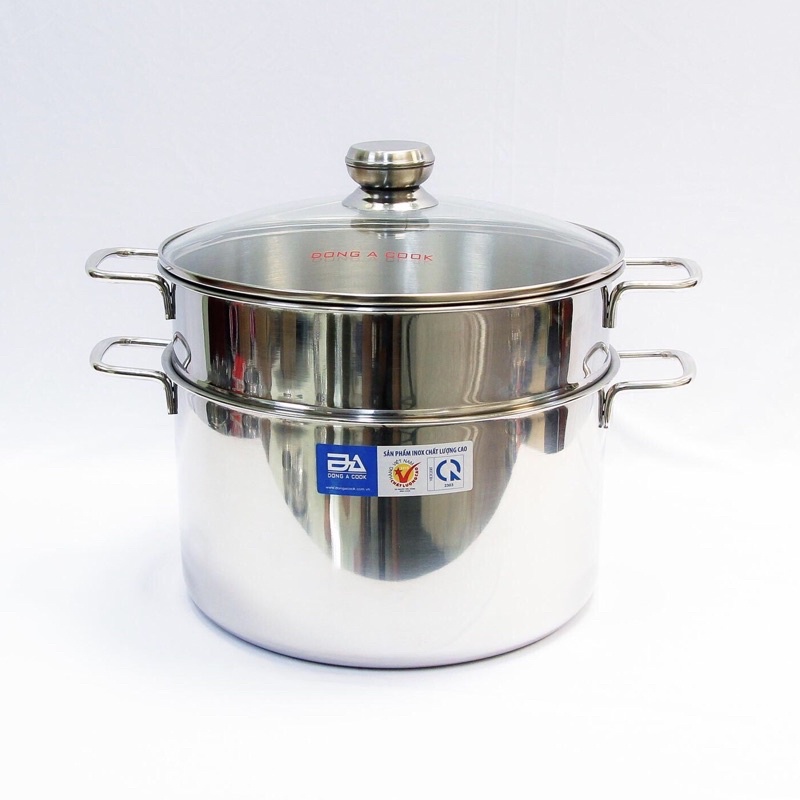 Bộ Nồi xửng hấp cá,nấu xôi Inox Đông Á đáy từ, hấp đồ cho bé ăn dặm - Dùng được bếp từ