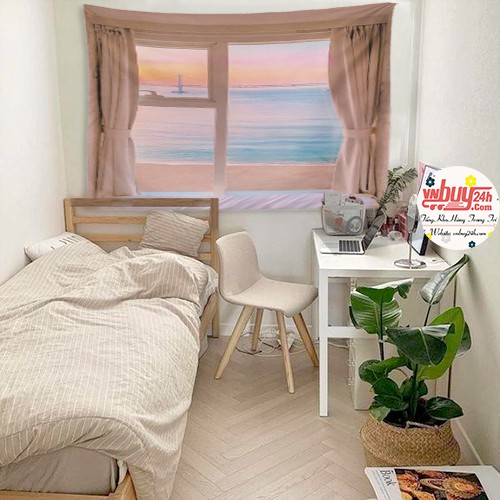 [MẪU MỚI - SẴN] Vải Treo Tường Trang Trí, vải siêu dày, họa tiết cửa sổ tạo không gian mở cho phòng ngủ | BigBuy360 - bigbuy360.vn