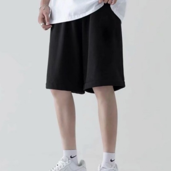 Quần Short Thể Thao Ống Rộng Màu Trơn Thời Trang Hàn Quốc Cho Nam Nữ