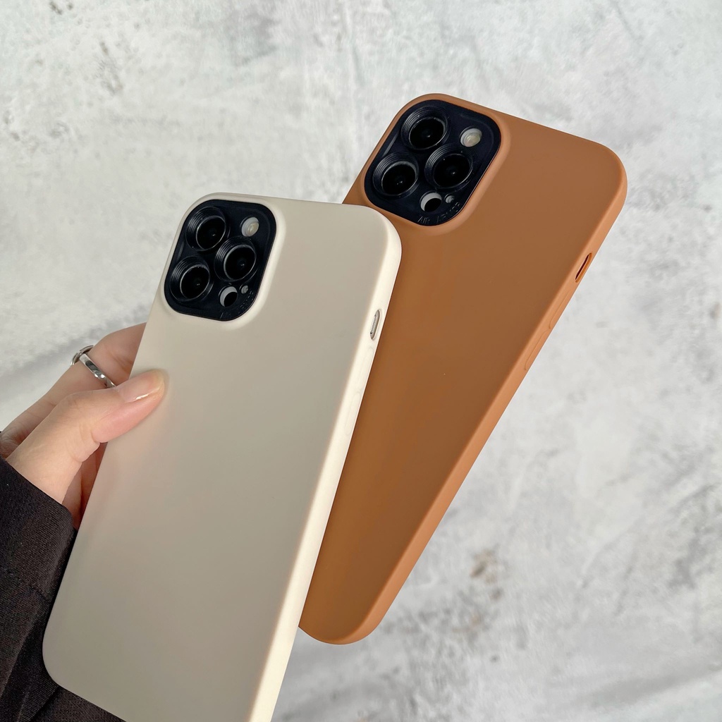 Ốp Điện Thoại Màu Trơn Chống Sốc Thời Trang Cho iPhone 14 / 13 / 12 / 11