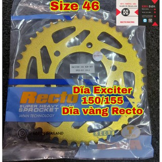 Dĩa exciter 155/150 Recto chính hãng, dĩa vàng size 46, thái lan,