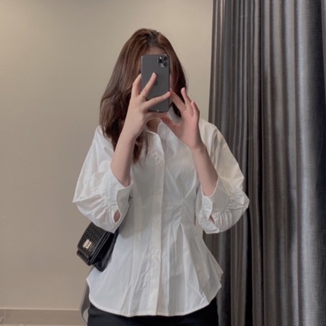 [Ảnh thật /Videos] Áo sơ mi tay phồng ,chiết eo tôn dáng siêu sang | BigBuy360 - bigbuy360.vn