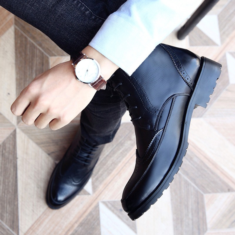 Giày bốt da cổ cao phong cách nam lịch lãm hợp thời trang | BigBuy360 - bigbuy360.vn