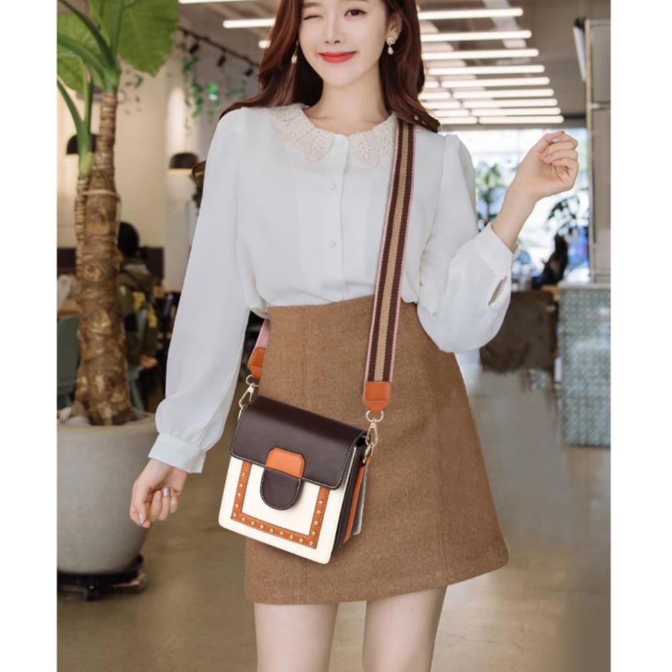 [BỘ SƯU TẬP MỚI] Túi xách thời trang nữ nữ hình hộp vuông đinh tán phong cách Hàn Quốc HOT