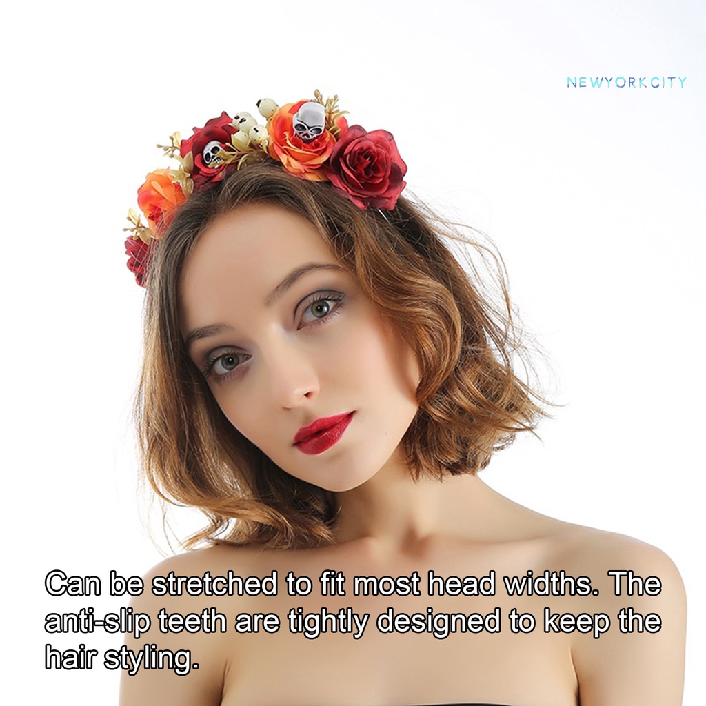 Băng Đô Cài Tóc Đính Hoa Giả Bắt Mắt Thời Trang Lễ Hội