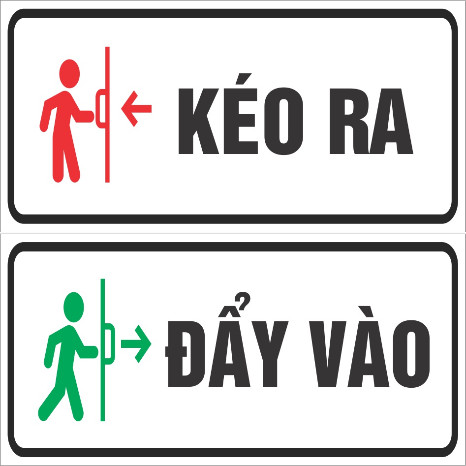Bảng kéo đẩy - push pull, bảng kéo ra đẩy vào decal dán cửa kính giá tốt