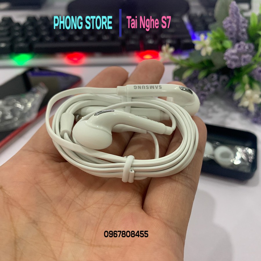 Tai nghe nhét tai s7, s7edge, S6, Note5. tai nghe dây chân tròn 3.5mm âm bass chất rõ ràng full box- Phong Store