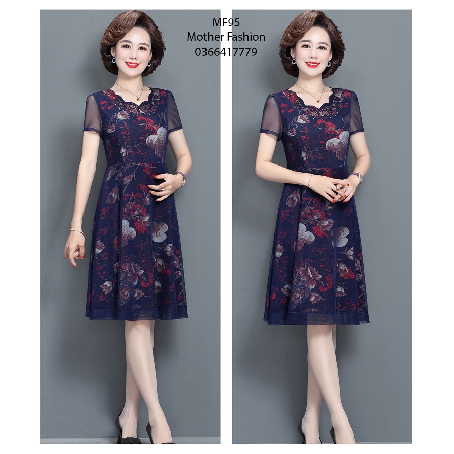 Váy nữ trung niên , váy mùa hè nữ 50 tuổi