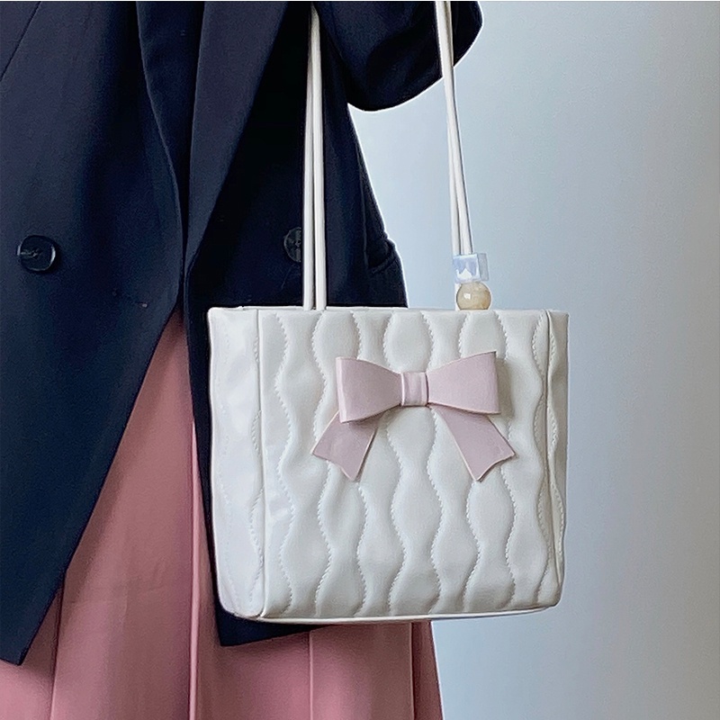 Túi tote Đeo Vai / Xách Tay Đính Nơ Dễ Phối Đồ Thời Trang Cho Nữ