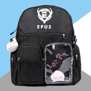 Balo đi học màu đen EPUS thời trang unisex, balo học sinh nam nữ cá tính