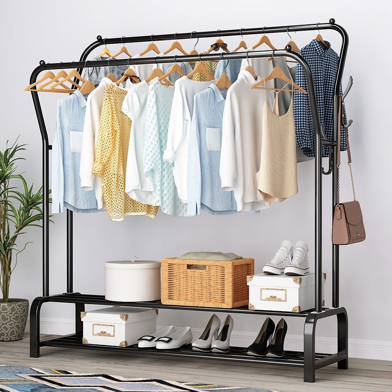 Giá Treo Quần Áo Kệ Treo Đồ 2 Khung 1 Tầng Có Bánh Xe Chất Liệu Sơn Tĩnh Điện Chiều Dài Giá Rẻ