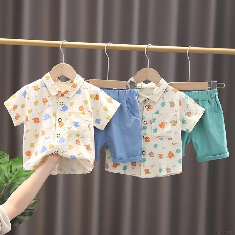 Bộ áo sơ mi tay ngắn và quần đùi thời trang dành cho bé trai