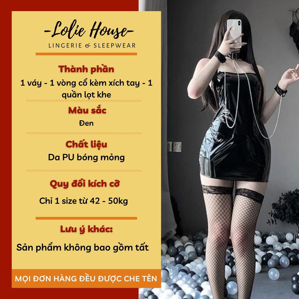 Váy ngủ sexy da bóng body - Đồ ngủ cosplay sexy gợi cảm LOLIE HOUSE - CP22