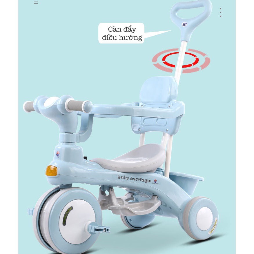Xe đạp 3 bánh 688 có tay đẩy phát nhạc cho bé