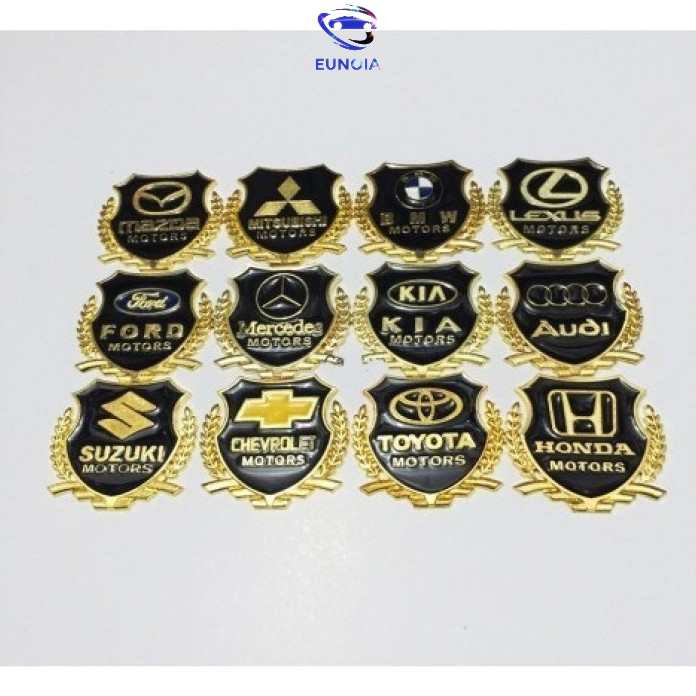 Logo bông lúa theo hãng xe thép không gỉ mạ màu(giá 1 đôi)