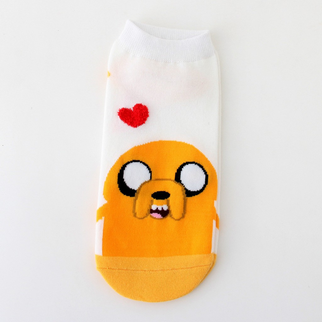 Vớ Ngắn Cổ Adventure Time Tất cổ thấp Dễ thương In hình hoạt hình cute Vớ nữ cổ ngắn Cotton