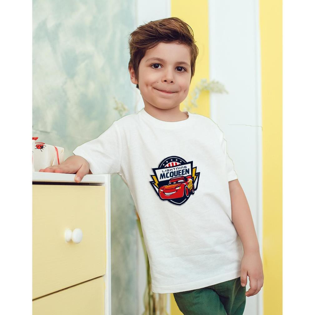 Áo thun Trẻ em in hình Cars - Lightning Mcqueen Cotton Thun - Dẽ Thương