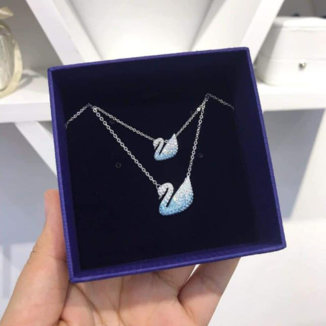 Dây chuyền thiên nga ombre xanh SWAROVSKI 5512095 CHÍNH HÃNG size to