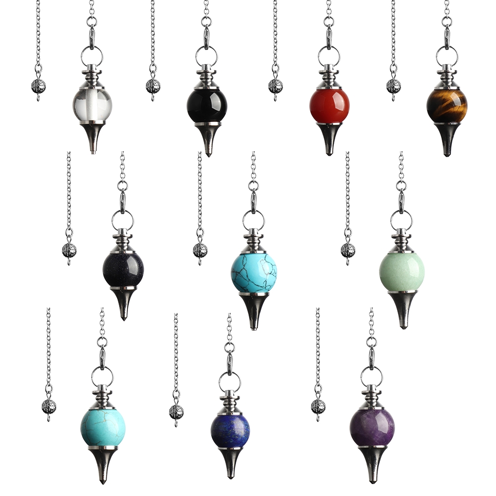 Dây chuyền mặt đá ngọc lam Onyx Reiki Pendulum