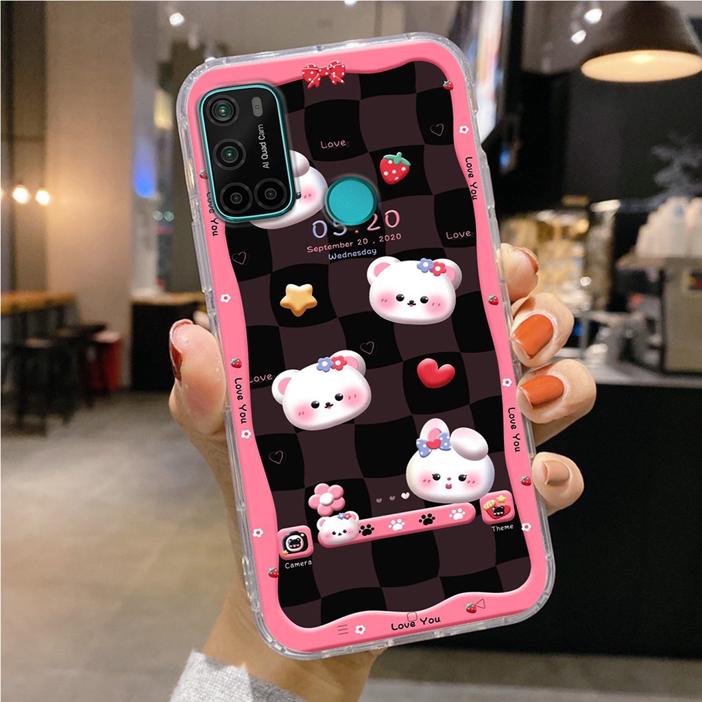 Ốp Lưng Vsmart Joy 4, In Hình Gấu Black&Pink Cá Tính