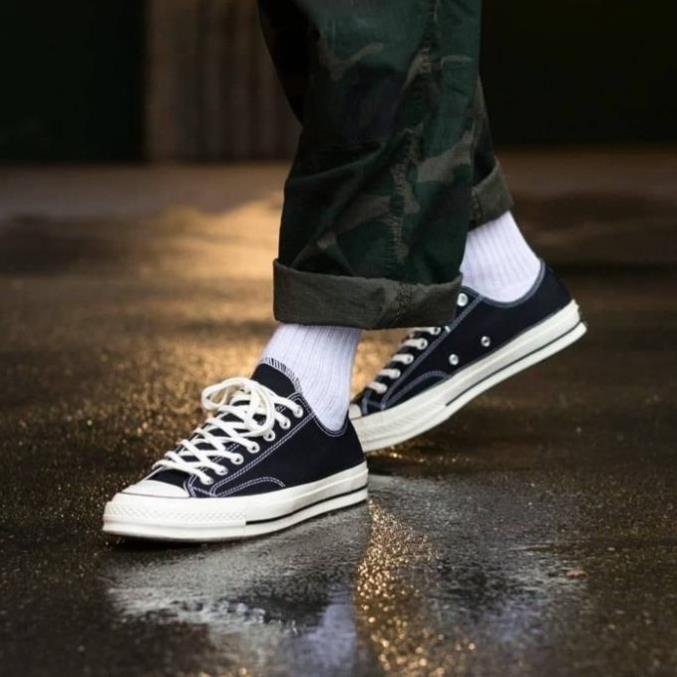 Giày Nam Nữ Đen Trắng, Giày Thể Thao Converse Cv 1970s Cổ Thấp Lót Xanh Đế Khâu Mũi Bóng 💗