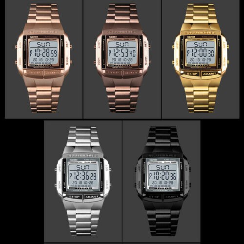 SKMEI Watch Fashion Sport Mens Watches 5 Alarm Waterproof Digital LED Wristwatch