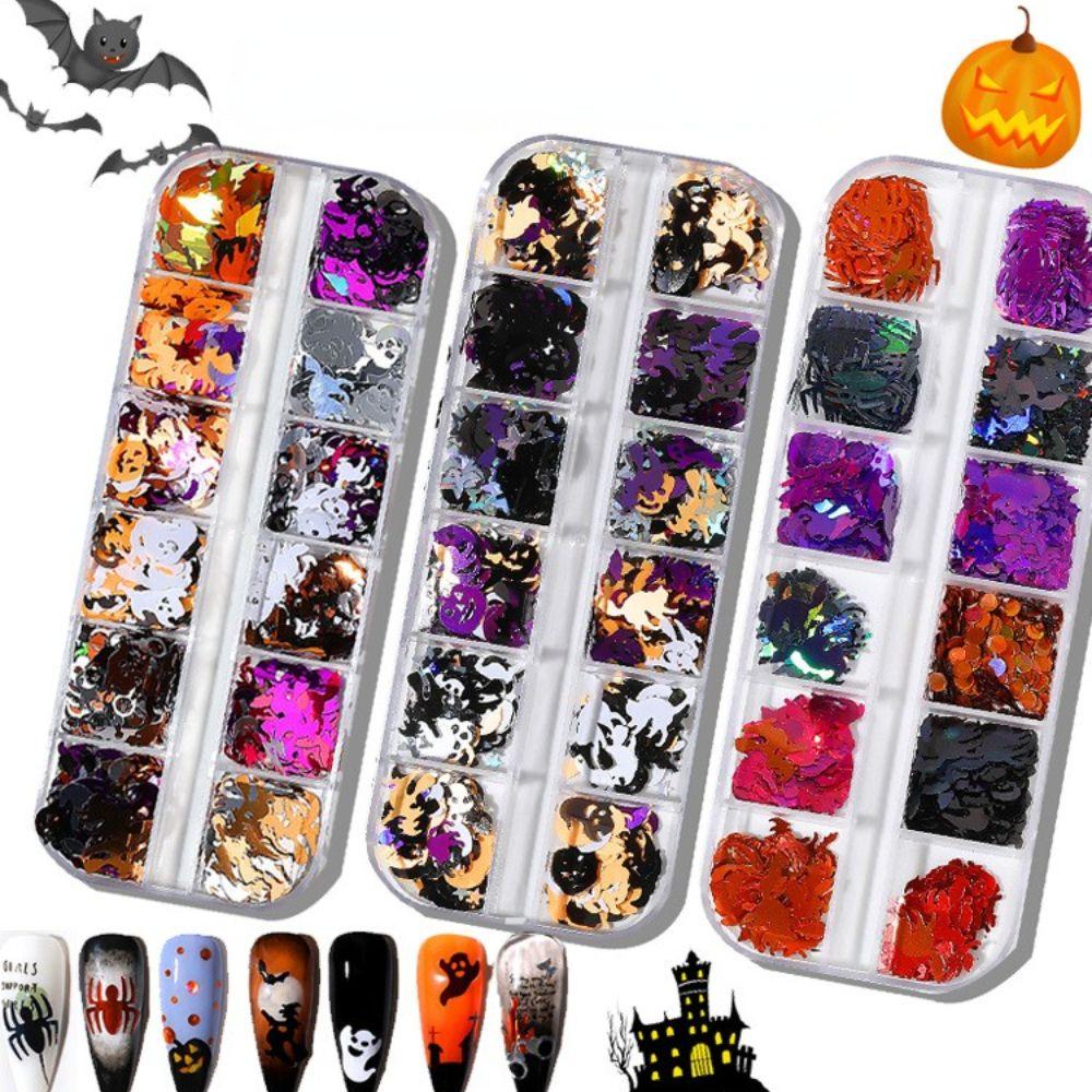 Hộp Kim Tuyến Trang Trí Móng Tay Chủ Đề Halloween