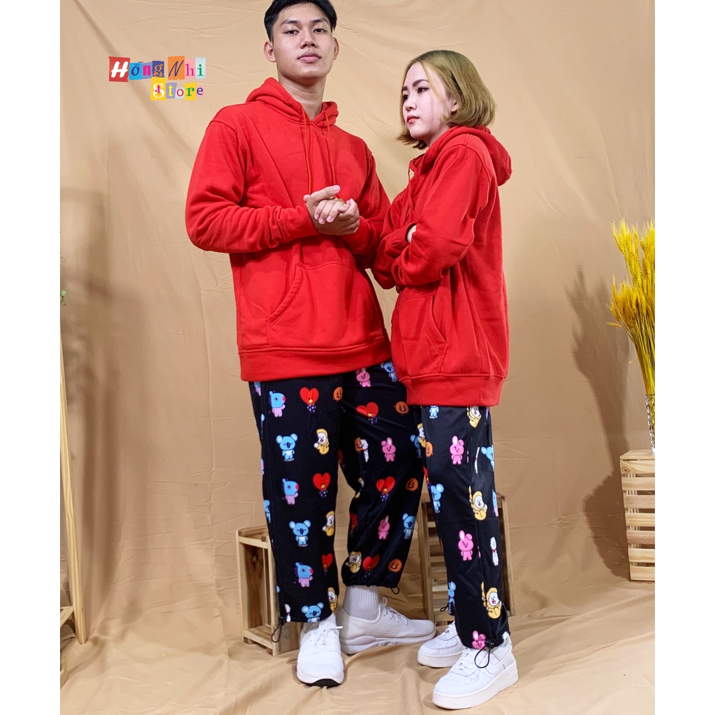 Áo Khoác Hoodie Trơn Ulzzang Unisex Màu Đỏ Tươi Chất Nỉ Bông Cao Cấp Dáng Rộng Nam Nữ - MM