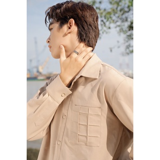 Áo sơ mi nam màu kem dài tay _ Hạ Shirt
