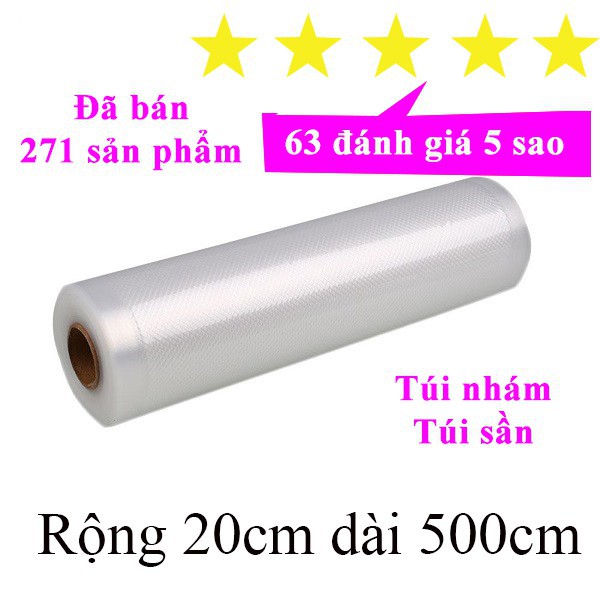 Cuộn túi hút chân không một mặt nhám dùng được cho tất cả các máy hút chân không rộng 20cm dài 500cm