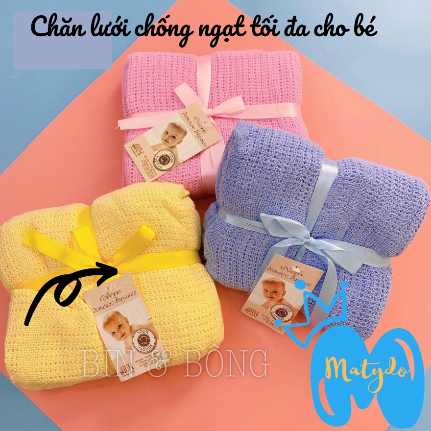 Chăn cho bé sơ sinh cotton lưới chống ngạt an toàn mùa hè thu đông cho trẻ đi học