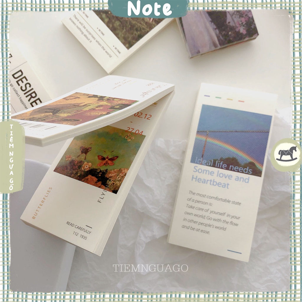 Tập 50 Note Don't Forget Trang Trí Tường, Ảnh Ghi Chú, Decor, Sổ Tay, Planner, Bullet Journal - Tiệm Ngựa Gỗ