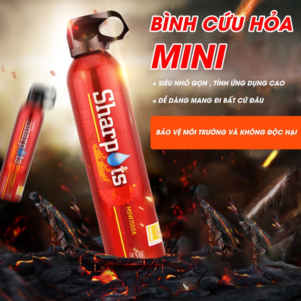 Bình Chữa Cháy mini CAO CẤP chuyên dụng cho xe hơi, xe gắn máy 550ml