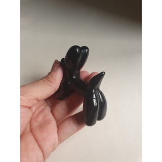 Đá obsidian cute dog e cún dễ thương độc đáo 48 gram