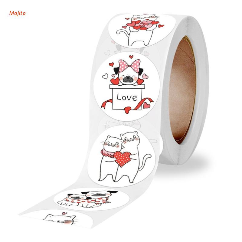 Set 500 Nhãn Dán Hình Mèo Hoạt Hình Dễ Thương