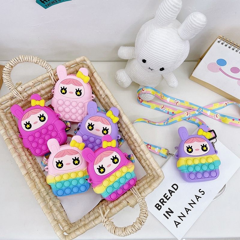 Pop It Bag Túi AIQ Store kiểu đồ chơi nhấn bóp bong bóng giảm căng thẳng, Túi Pop It Fancy mini siêu Cute cho bé