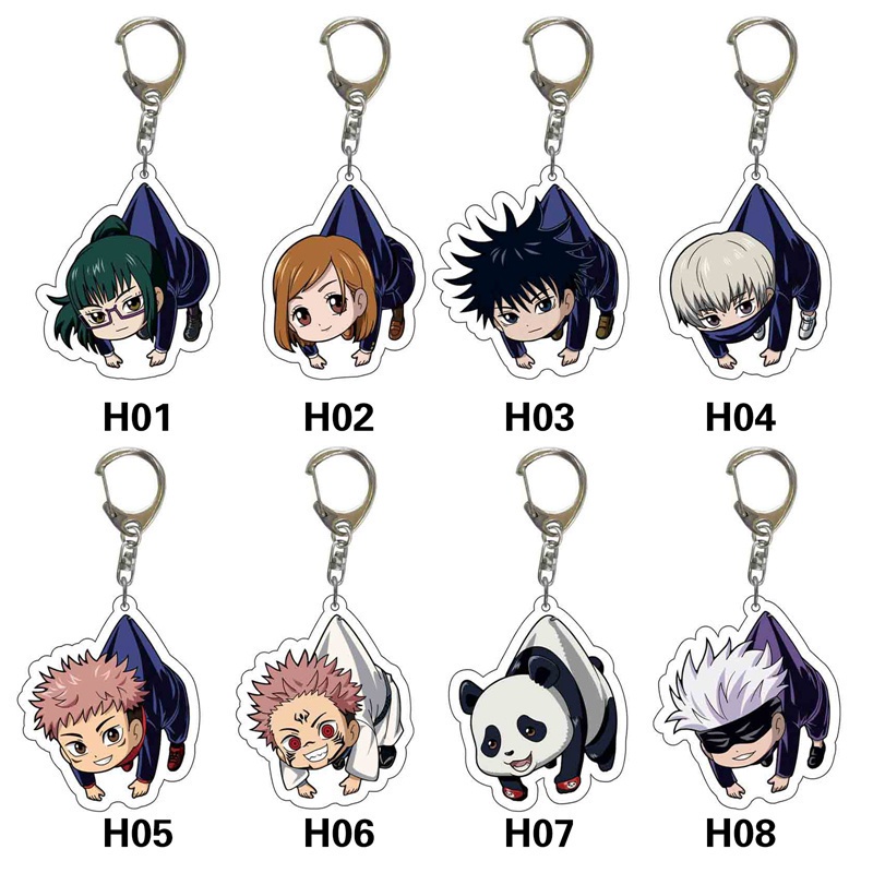 Móc khóa hai mặt bằng acrylic trong suốt hình nhân vật hoạt hình Itadori Yuji Fushiguro Megumi Gojo