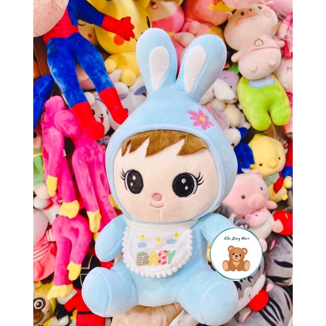 Gấu Bông Búp Bê Thỏ Đeo Yếm Dễ Thương Cho Bé - Gấu Bông Mina