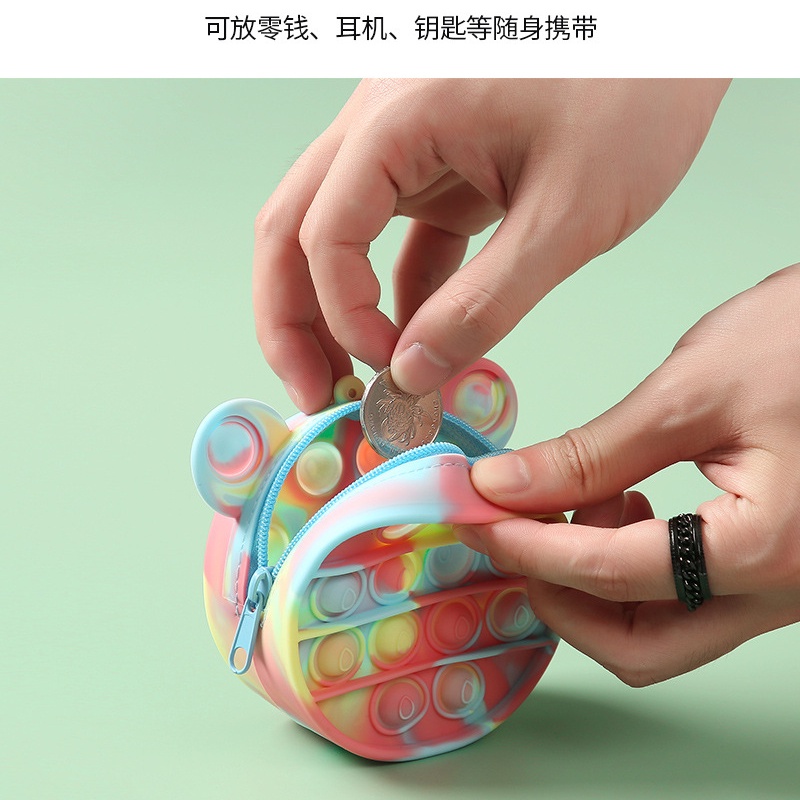 Túi Đựng Tiền Xu Đồ Chơi Bằng Silicone Hình Chuột Mickey Cho Bé Gái GYLXB174