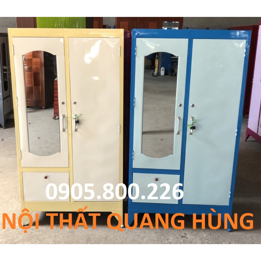 Tủ sắt đựng quần áo cao 1m6 ngang 90cm tưng bừng khuyến mãi HCM