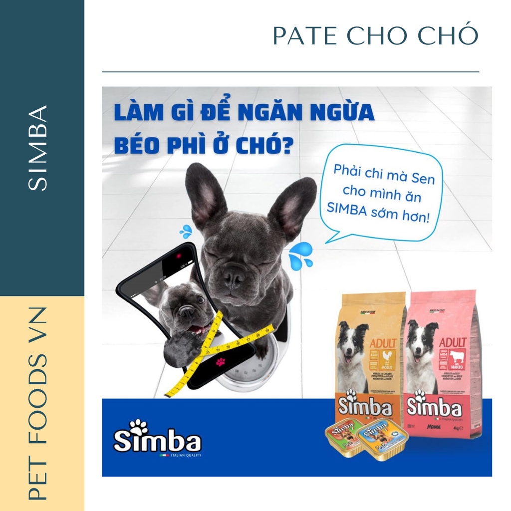 Pate cho chó SIMBA vị Gà và Cừu