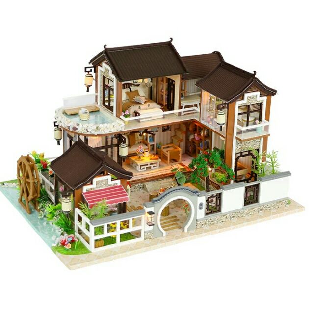 Kèm mica và dụng cụ – Mô hình nhà gỗ búp bê dollhouse DIY – 13848 Dream back to ancient town