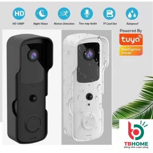 Chuông cửa thông minh wifi Tuya không dây có camera và phụ kiện đi kèm - App Smartlife