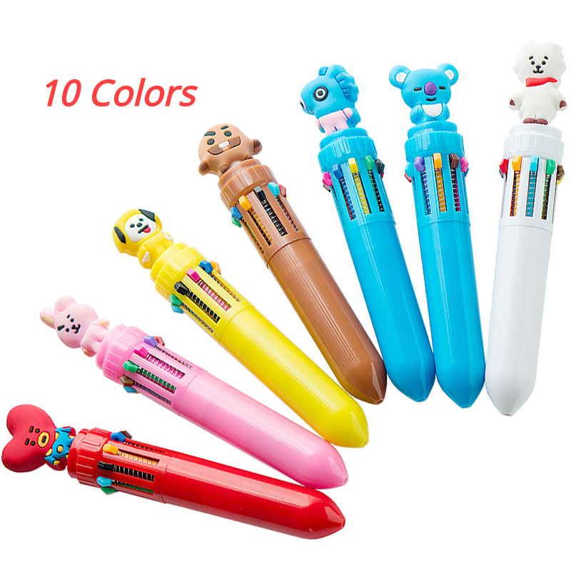 Bút bi 10 màu hình Bt21 Bts Kpop